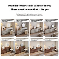Minimalist Choice Coiffeuse Simple et Pratique Style Log Librement Rétractable Armoire-Intégré avec Miroir LED Vanité
