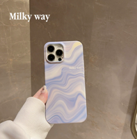 Nouvelle Coque Arrière de Téléphone Portable Antichoc en PC Motif Vague Bleue Design Luxe pour iPhone 17 15 14 16 13 12 11 Pro Max