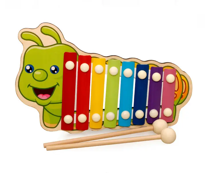 Xilofone clássico personalizado para crianças, instrumento musical de Natal, instrumento musical de madeira para aprendizagem precoce