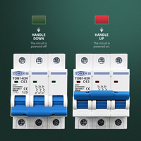 Interruptor Automático Miniatura TOMZN 3P AC MCB TOB1-63H Tipo C 230/400V~ 50HZ/60HZ 3A 6A 10A 16A 20A 25A 32A 40A 50A 63A