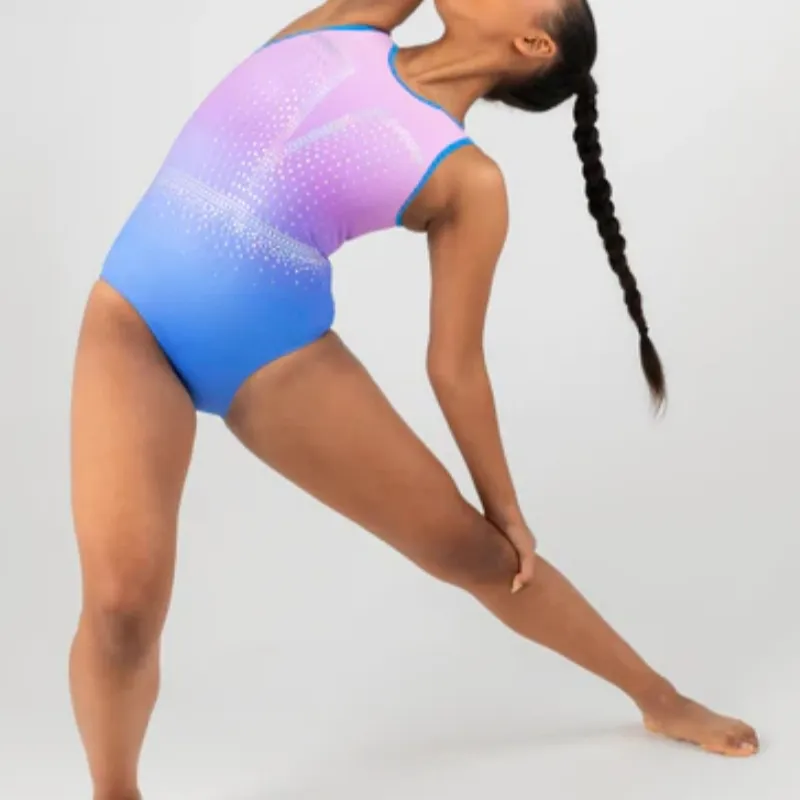 Womens Leotards Spandex Sublimation Printed Rhinestones Gymnastics Wear Girl Rhythmic Gymnastics Leotard