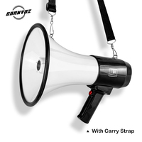 Mégaphone portable rechargeable 50W avec alarme, haut-parleur BT/Aux, portée vocale de 1000 m