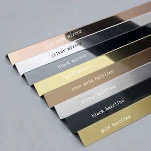 Bandes de finition en forme de L en <span class=keywords><strong>acier</strong></span> inoxydable auto-adhésives, écologiques, résistantes à l'eau et aux acides, accessoires pour carrelage, coin mural - Product Image 5