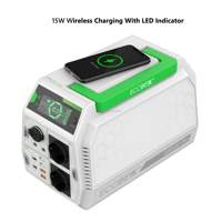Camping en plein air Lithium 500Wh Générateur solaire portable 600W AC 15W Chargement sans fil Multiple AC USB DC Centrale solaire