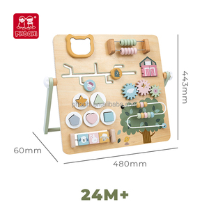 In legno cartone animato animale occupato bordo Multi-funzione Montessori giocattoli educativi di apprendimento precoce divertimento per ragazzi e ragazze certificato EN71 - Product Image 4
