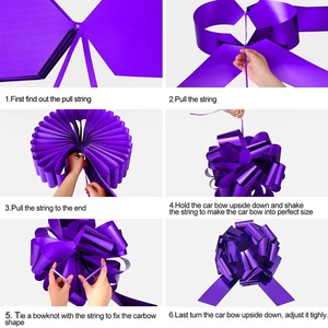Custom Star <b>Bow</b> Satin Purple Eco-Friendly Polypropylene <b>Gift</b> Ribbon Solid Style Woven Beautiful for Christmas Decorations - Product Image 3