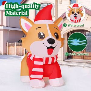 Decoraciones Navideñas Inflables de Perro Corgi con Luces LED de 4.2 Pies, Resistentes al Agua, Duraderas y Personalizadas, para Niños - Product Image 1