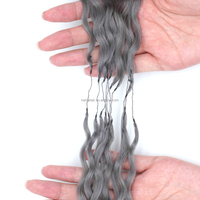 Extensions de cheveux humains KAMA personnalisées à pointe plume, bouclées profondes, pour tresses bohèmes ou tresses classiques