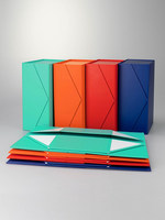 Boîte cadeau pliable créative à fermeture magnétique, rectangulaire, noir, gris, cyan, multicolore, imprimée en quatre couleurs, doublure en satin