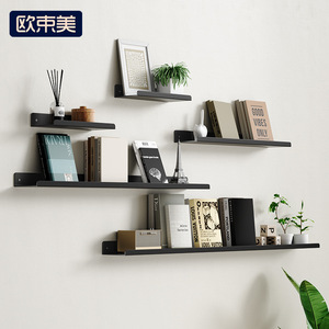壁挂式碳钢非折叠简约现代储物架，带隔板设计，120x12，金属书架，适合壁挂 - Product Image 2