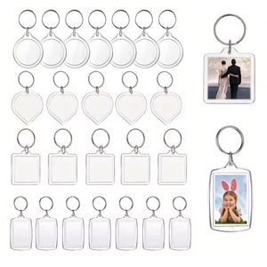 Promotion Porte-clés photo décoratif de haute qualité, cadre vierge, anneaux multi-formes en acrylique - Product Image 1