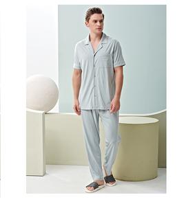 Nuevos pijamas de primavera para <span class=keywords><strong>hombre</strong></span>, Conjunto de <span class=keywords><strong>pijama</strong></span> de manga corta para <span class=keywords><strong>hombre</strong></span>, pijamas completos puros para <span class=keywords><strong>hombre</strong></span>, ropa de dormir, ropa de casa - Product Image 3