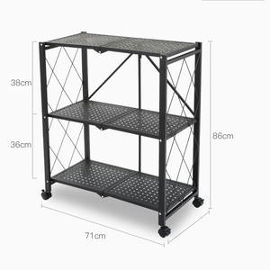 Étagère en métal pliante <span class=keywords><strong>large</strong></span> avec roulettes Support de rangement de cuisine Étagères de rangement pliantes - Product Image 1