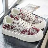 Nouvelles baskets décontractées tendance pour hommes, imprimées à l'encre, en toile respirante, légères, à semelle souple, pour étudiants, chaussures de skate