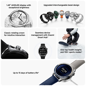 Pour la <span class=keywords><strong>montre</strong></span> Xiaomi originale S4, écran AMOLED de 1,43 pouces, 486 mAh, étanche 5 ATM, BT5.3, suivi sportif, surveillance de la fréquence cardiaque, NFC, GPS - Product Image 2