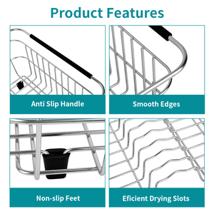 Escurridor de Platos Personalizable, Organizador de Platos, Multiusos, Acero Inoxidable 304, para Fregadero de Cocina - Product Image 5