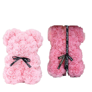25 cm scatola di orsacchiotto rosa orsacchiotto artificiale con fiore di PE rosa regalo di san valentino per <span class=keywords><strong>la</strong></span> fidanzata moglie <span class=keywords><strong>madre</strong></span> per <span class=keywords><strong>la</strong></span> decorazione <span class=keywords><strong>della</strong></span> parete di casa - Product Image 4