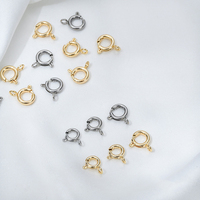 Connecteurs de bijoux DIY en acier inoxydable 316L plaqué or 14 carats imperméable, fermoirs géométriques de marin, boucles à ressort