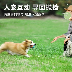 Balle en caoutchouc pour chien, jouet à mâcher pour l'entraînement et le nettoyage des dents, ensemble de 3 couleurs - Product Image 3
