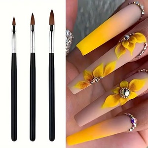 Tùy Chỉnh Cá Nhân Logo Nail Nhà Cung Cấp Kim Loại Nylon Acrylic Tốt Tốt Móng Tay Nghệ Thuật Lót Bàn Chải Thiết Lập Trang Trí Móng Tay - Product Image 4