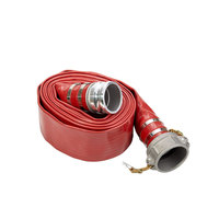 Tuyau d'incendie haute pression rouge personnalisé, diamètre 38 mm, longueur 50 pieds, flexible, résistant à l'usure, épaisseur 1,6 mm, extrusion PVC