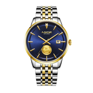 Reloj mecánico automático para hombre, correa de acero inoxidable de 42 mm, tono dorado, moda de lujo, indicador de fecha analógico - Product Image 2