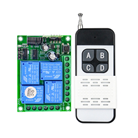 433Mhz Télécommande universelle sans fil DC 12V 10Amp 4CH Relais Récepteur et émetteur pour Garage \ Porte \ Moteur \ Rideau \ LED