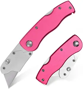 Cutting Case Box Paper Survival Camping Tool EDC Pink Pocket Knife Outdoor Folding Utility Knife