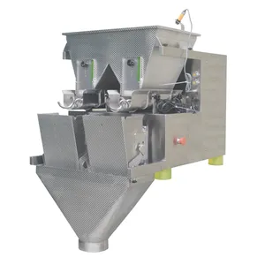 2 head screw linear weigher auger spiral sticky product filling dosing packing machine sticky chai cook rice brown sugar feeder