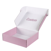 Cajas de Envío de Cartón Corrugado de Fábrica, Empaque Personalizado, Mailer Boxes Rosados con Impresión, Caja Ecológica de Papel Kraft