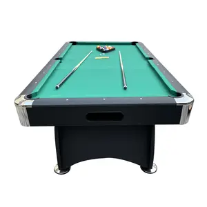 Venta al por mayor barato 9 pies negro americano <span class=keywords><strong>8</strong></span> MDF Mesa De Billar profesional mesas De Oficina Pvc bolsillo 9 pies Mesa De billar - Product Image 1