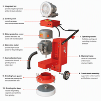 Machine de ponçage électrique haute performance pour sols en époxy, avec moteur et disques diamantés pour le dégrossissage des sols en ciment et la préparation de bases époxy
