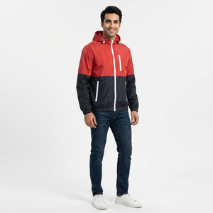 Veste coupe-vent décontractée pour homme, légère, printemps-automne, nouvelle collection 2026, à capuche, couleur contrastante, fermeture éclair, vêtements d'extérieur, pas cher - Product Image 1