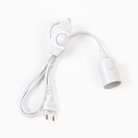Cordon d'alimentation dimmable avec prise (1,8 m) directement de l'usine ; Disponible avec douille E27 norme UE ou E26 norme US pour lampes de sel.