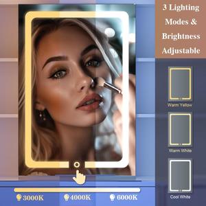 Cómoda Moderna de Madera Blanca con Espejo Iluminado para Dormitorio y Uso en Hoteles, Tocador <span class=keywords><strong>Infantil</strong></span> - Product Image 2