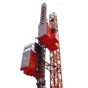 Şantiye için taşıma ve yükleme kovası için tüm elektrikli çift amaçlı inşaat ElevatorSC100 200 konveyör