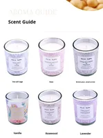Bougie d'aromathérapie moderne désodorisante pour intérieur, en cire végétale parfumée, avec mèche 100% coton, personnalisable en usine, dans un verre, parfumée
