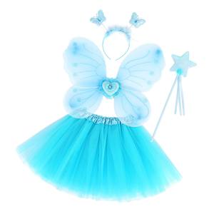 Conjunto de 4 Piezas de Disfraz de Bruja para Niñas Pequeñas con Alas de Mariposa, Falda Tutú, Material de Poliéster - Product Image 5