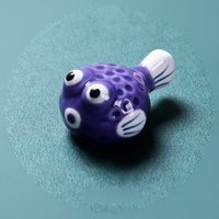 Repose-baguettes en céramique en forme de poisson-bouffant de dessin animé mignon, support pour baguettes en forme d'animal, mini accessoire de table