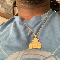 Collier avec pendentif personnalisé en acier inoxydable 316 plaqué or 18 carats, avec logo personnalisé