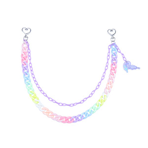 โซ่คาดเอวอะคริลิคสองชั้นแบบหัวใจสำหรับผู้หญิง เครื่องประดับแฟชั่น - Product Image 5