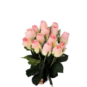 Bouquet de roses artificielles Meng Jie, dégradé rose clair, fleurs en soie, décoration de mariage et de la maison - Product Image 5