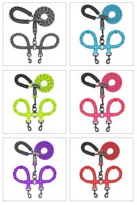 360 giratorio sin enredos de doble cuerda para perros, correa de nailon reflectante de lujo para perros, acoplador acolchado para dos perros con patrón de animales - Product Image 6