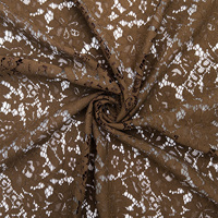 Dentelle florale en coton et nylon de qualité supérieure YY avec bordure en dentelle à franges, bleu clair, tissu en dentelle française pour la couture et les robes