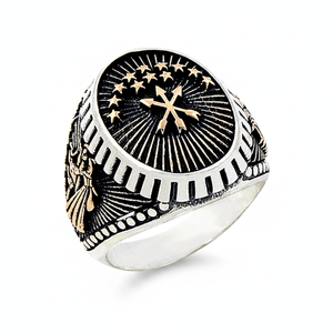 925K Sterling <b>Silver</b> Circassian <b>Men</b> <b>Ring</b> - Product Image 2