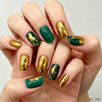 Boîte d'emballage rétro haut de gamme pour faux ongles élégants à couverture complète, faits à la main, prêts à poser