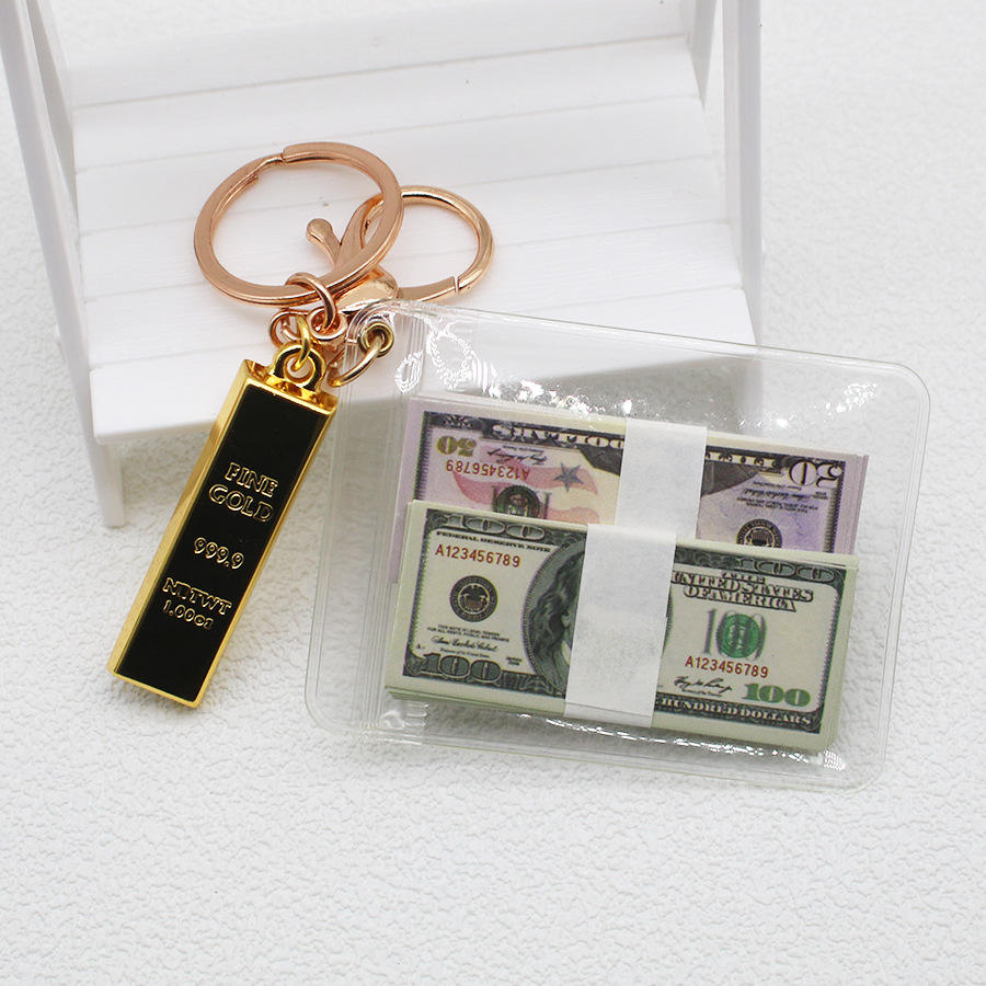Simulated Banknote Keychain with USD and GBP TWD KRW Pendant Gold Bar Metal  Key Chains| Alibaba.com