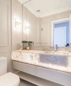 Sang trọng Brazil trắng pha lê quartzit tấm Đánh Bóng Mờ đá trang trí nội thất backit nền tường gạch - Product Image 2