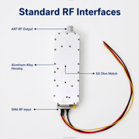 Module amplificateur de puissance RF GUORESOUN 3400-3600MHz 13W/25W/50W Gain 48dB Faible bruit Télécommande Résistant à l'eau Intérieur/Extérieur