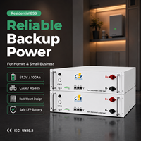 Batterie LiFePO4 CFE-5 51,2 V 100 Ah 5 kWh pour système de stockage d'énergie solaire, 6000 cycles, montage mural CAN, batterie domestique pour sauvegarde